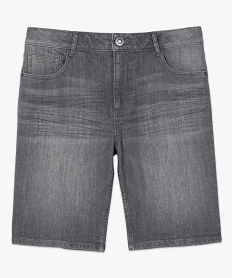 bermuda homme en jean stretch effet delave gris shorts en jeanB478101_4