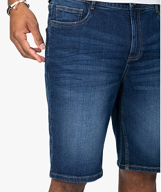 bermuda homme en jean stretch effet delave grisB478201_2