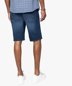 bermuda homme en jean stretch effet delave gris shorts en jeanB478201_3
