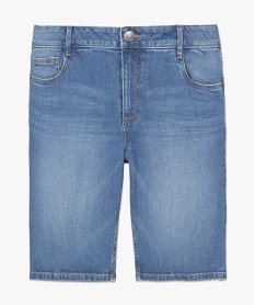 bermuda homme en jean stretch effet delave bleu shorts en jeanB478301_4