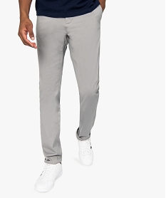 GEMO Pantalon homme chino coupe slim Gris