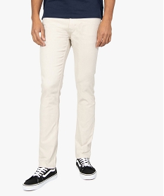 GEMO Pantalon homme 5 poches coupe Straight Beige