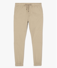 pantalon homme en toile avec taille et bas elastique beigeB479801_4