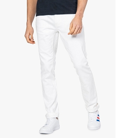 GEMO Pantalon homme 5 poches coupe Straight Blanc