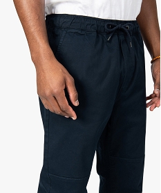 pantalon homme en toile avec taille et bas elastique bleuB480701_2