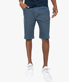 GEMO Bermuda homme en coton stretch Bleu