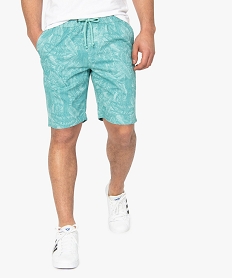 GEMO Bermuda homme motif feuillage tropical Multicolore