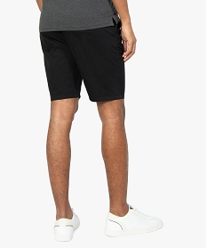 bermuda homme en toile a taille elastiquee noir shorts et bermudasB482001_3