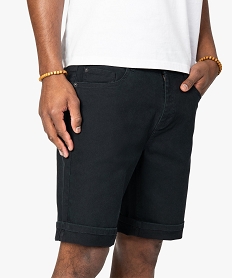bermuda homme en toile de coton epaisse coupe jean noirB482501_2