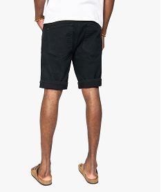 bermuda homme en toile de coton epaisse coupe jean noirB482501_3