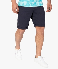 GEMO Bermuda homme en coton coloris unique Vert