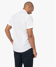 chemise homme a manches courtes imprimee blanc chemise manches courtesB484801_3
