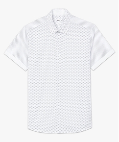 chemise homme a manches courtes imprimee blanc chemise manches courtesB484801_4