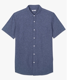 chemise homme a manches courtes en lin majoritaire bleu chemise manches courtesB485201_4