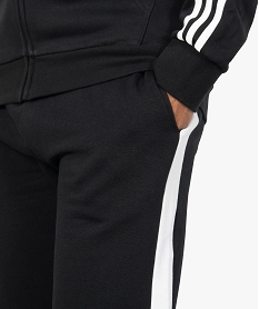 pantalon de jogging homme avec bandes sur les cotes noirB487701_2