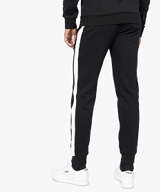 pantalon de jogging homme avec bandes sur les cotes noirB487701_3