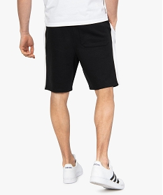 bermuda homme en maille extensible avec bandes contrastantes noir shorts et bermudasB488401_3