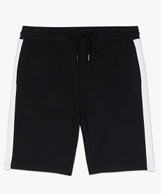 bermuda homme en maille extensible avec bandes contrastantes noir shorts et bermudasB488401_4