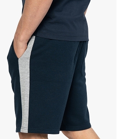 bermuda homme en maille extensible avec bandes contrastantes bleu shorts et bermudasB488501_2