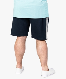 bermuda homme avec bandes contrastantes sur les cotes bleu shorts et bermudasB489001_3
