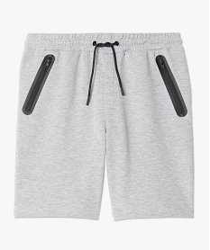 bermuda homme en maille a taille elastiquee gris shorts et bermudasB489101_4