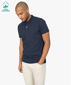 GEMO Polo homme à manches courtes et motifs Bleu