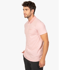 polo homme a manches courtes a fines rayures roseB490501_1