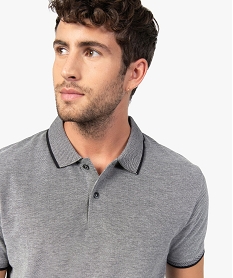 polo homme a manches courtes avec finitions fantaisie grisB490701_1