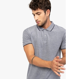 polo homme a manches courtes avec finitions fantaisie gris polosB490801_1