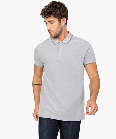 GEMO Polo homme à manches courtes avec finitions fantaisie Gris