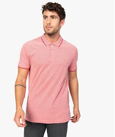 GEMO Polo homme à manches courtes avec finitions fantaisie Rose