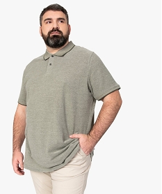 GEMO Polo homme grande taille à manches courtes et finitions fantaisie Vert