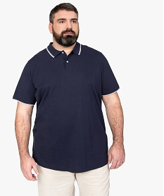 GEMO Polo homme à manches courtes en coton biologique Bleu