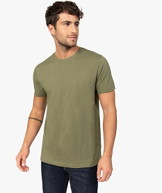 GEMO Tee-shirt homme à manches courtes et col rond Vert