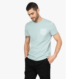 GEMO Tee-shirt homme avec poche poitrine rayée Vert