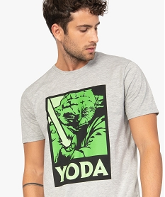 GEMO Tee-shirt homme avec motif Maitre Yoda – Star Wars Gris