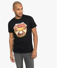 GEMO Tee-shirt homme imprimé Metallica noir standard