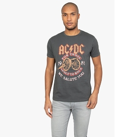 GEMO Tee-shirt homme imprimé ACDC Gris