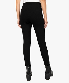 legging femme en maille milano avec large taille elastiquee noirB503201_3