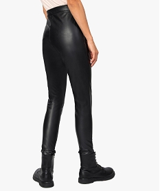 legging femme en cuir imitation avec zip fantaisie noirB503601_3