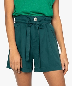 short femme en lyocell coupe large vert shortsB504001_2