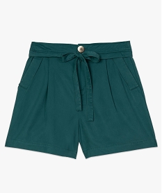 short femme en lyocell coupe large vert shortsB504001_4