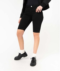 bermuda femme en coton extensible noir shortsB504501_2