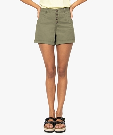 short femme ample taille haute avec poches fantaisie vert shortsB504901_1