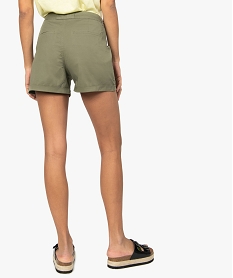 short femme ample taille haute avec poches fantaisie vert shortsB504901_3
