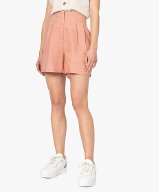 short femme en lin coupe ample rose shortsB505501_1