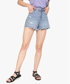 GEMO Short femme en jean aspect usé - LuluCastagnette Gris