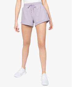 GEMO Short femme en maille coupe large Violet