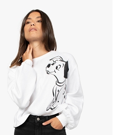 sweat femme molletonne imprime 101 dalmatiens - disney blanc sweatsB507701_1