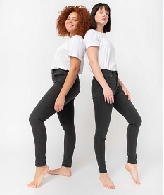 GEMO Jean femme coupe skinny taille haute gris standard